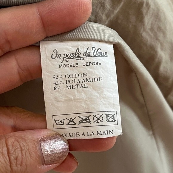 On Parle De Vous Ruffled Neck Belted Trench-coat in Beige XL - Picture 9 of 16